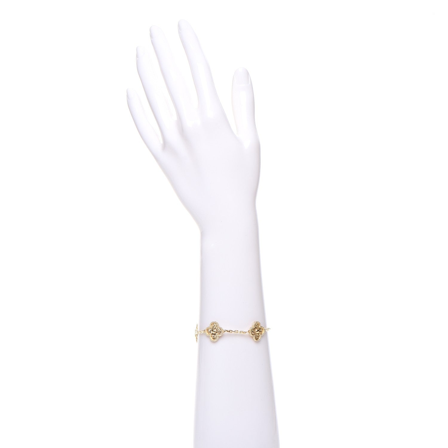Van Cleef & Arpels 18K Yellow Gold 5 Motifs Vintage Alhambra Bracelet 2 of 6