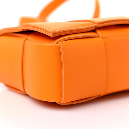 Bottega Veneta Lambskin Maxi Intrecciato Extra Mini Cassette Crossbody Bag Tangerine 7 of 10