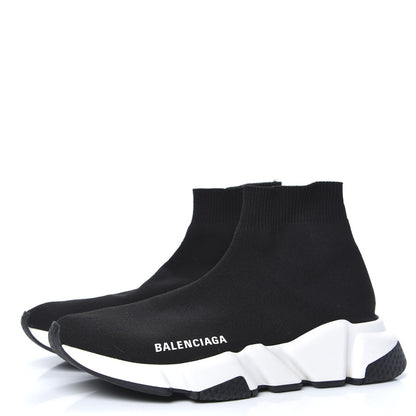 Balenciaga Neoprene Knit Womens Speed Sneakers 36 Black White 3 of 8