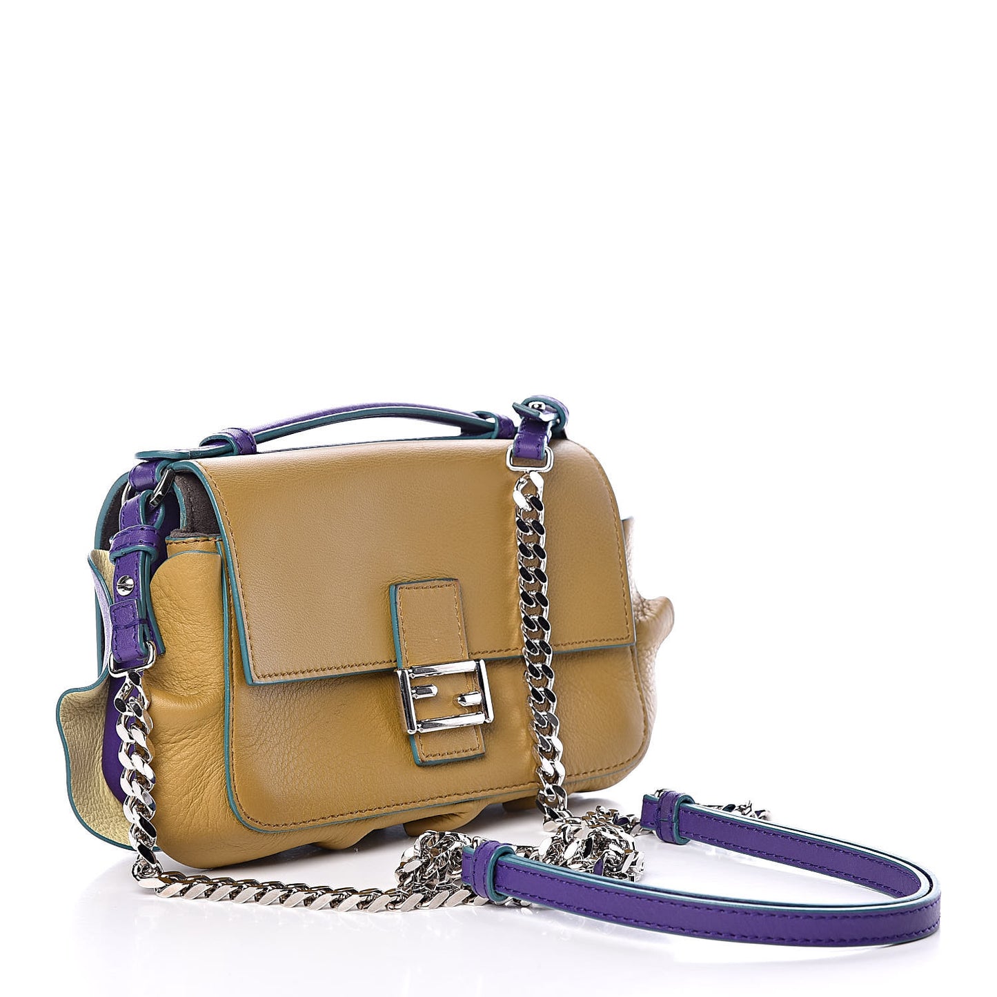 Vitello Dolce Waves Tri-Color Micro Double Baguette Purple Banana Mostarda