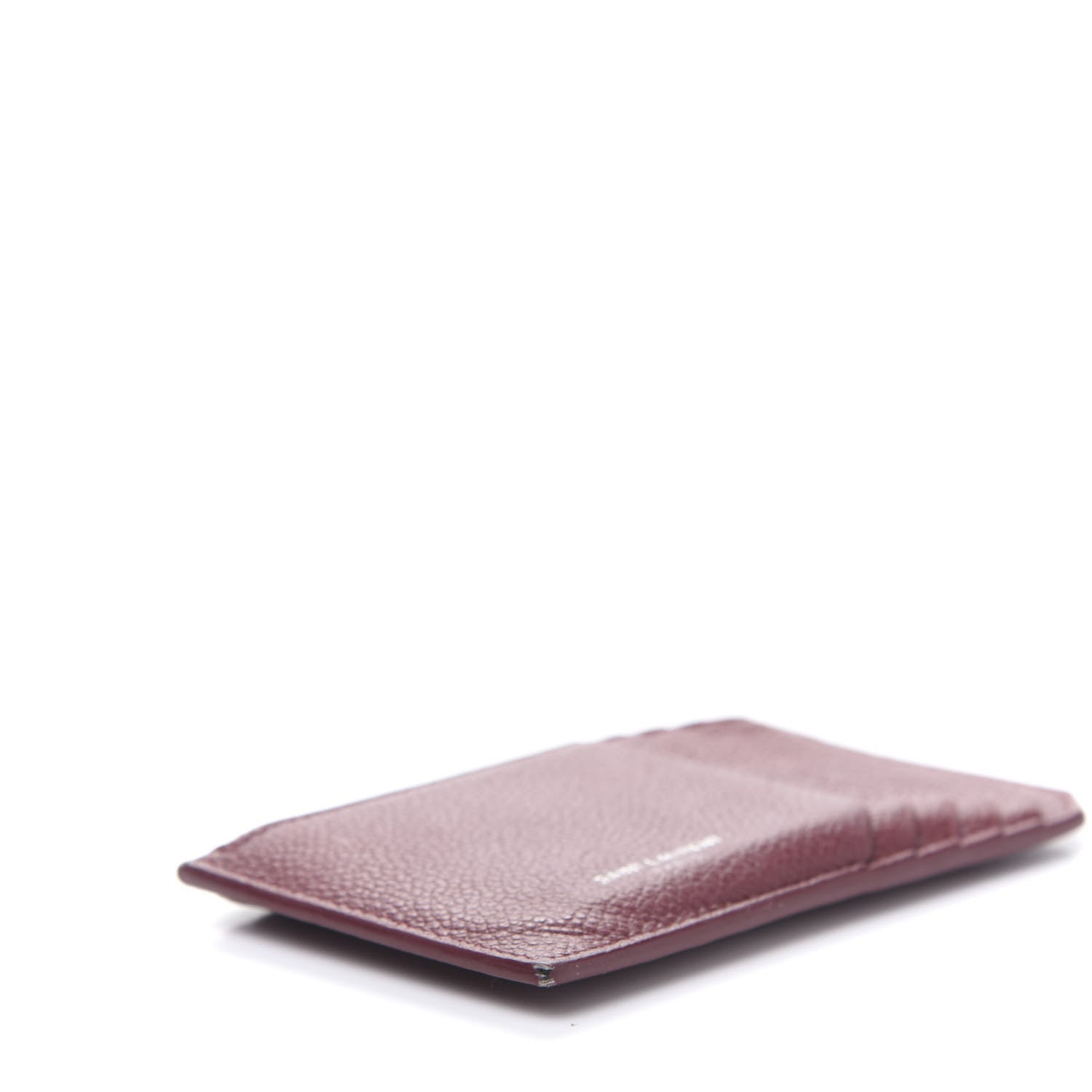 Saint Laurent Grained Calfskin 5 Fragments Zip Pouch Card Holder Burgundy 6 of 9