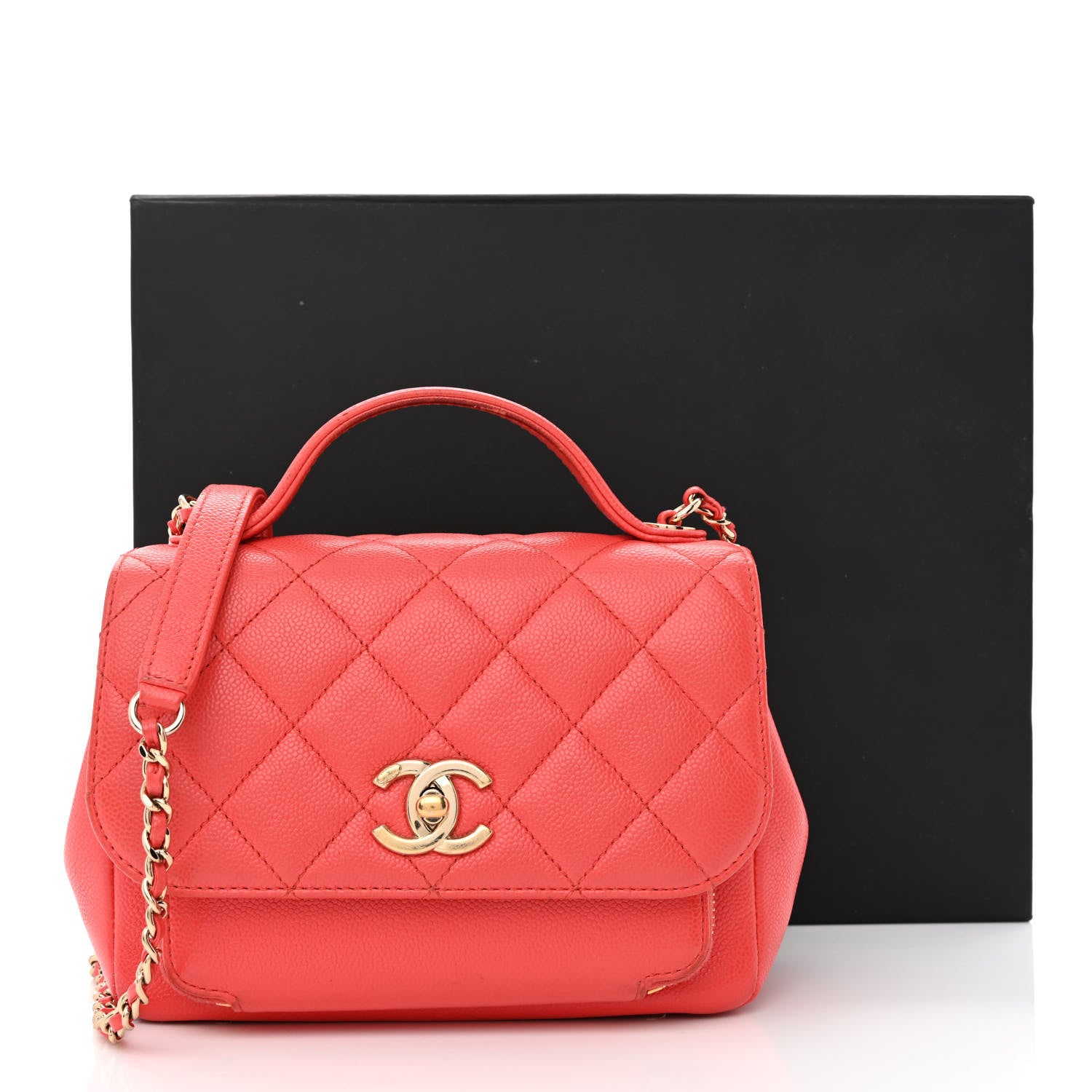 Chanel Caviar Quilted Mini Business Affinity Flap Red 14 of 14