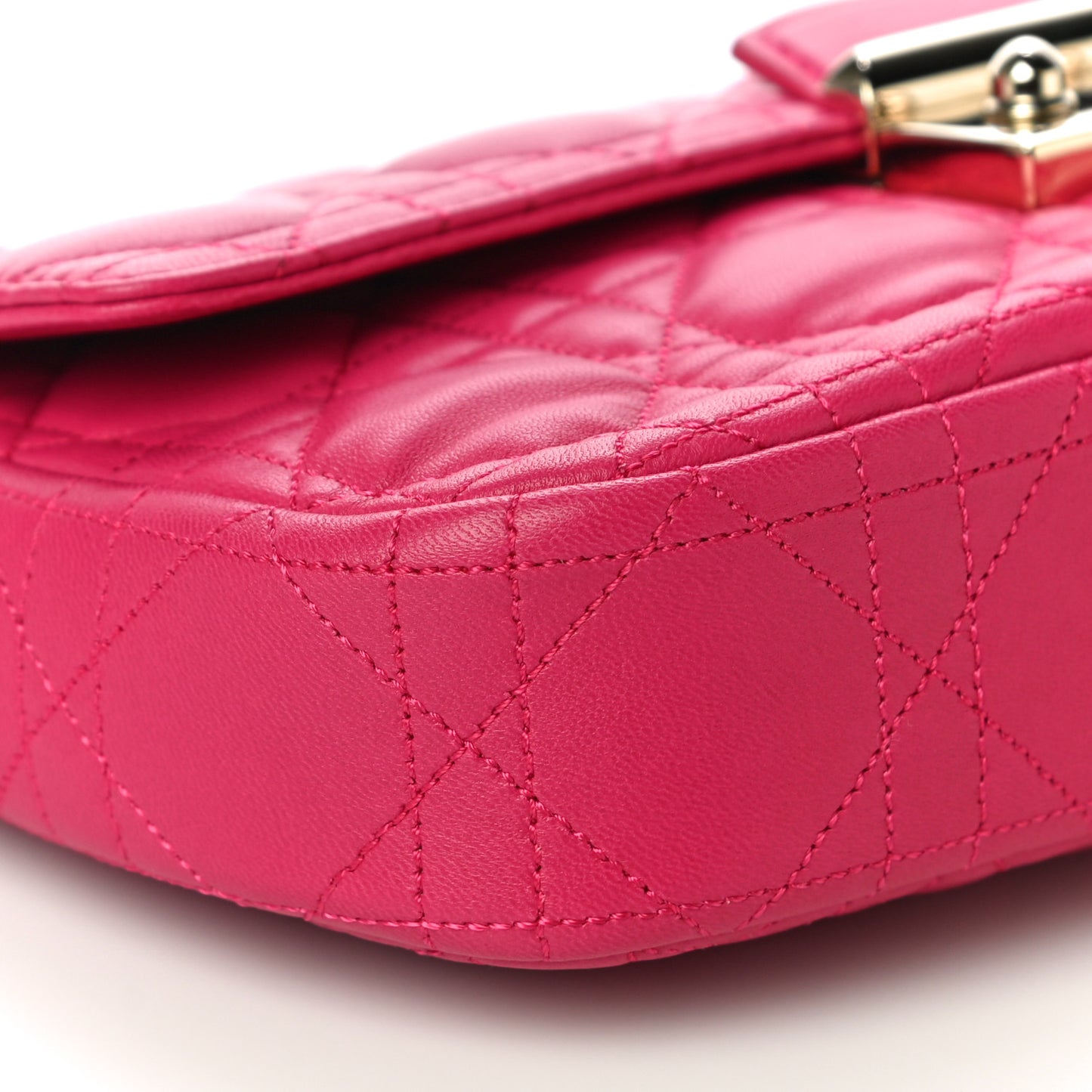Lambskin Cannage Miss Dior Promenade Pouch Fuchsia