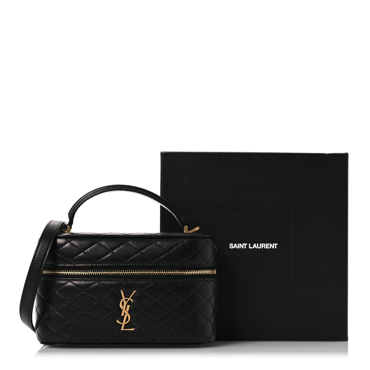 Saint Laurent Lambskin Quilted Mini Gaby Vanity Case Black 13 of 13