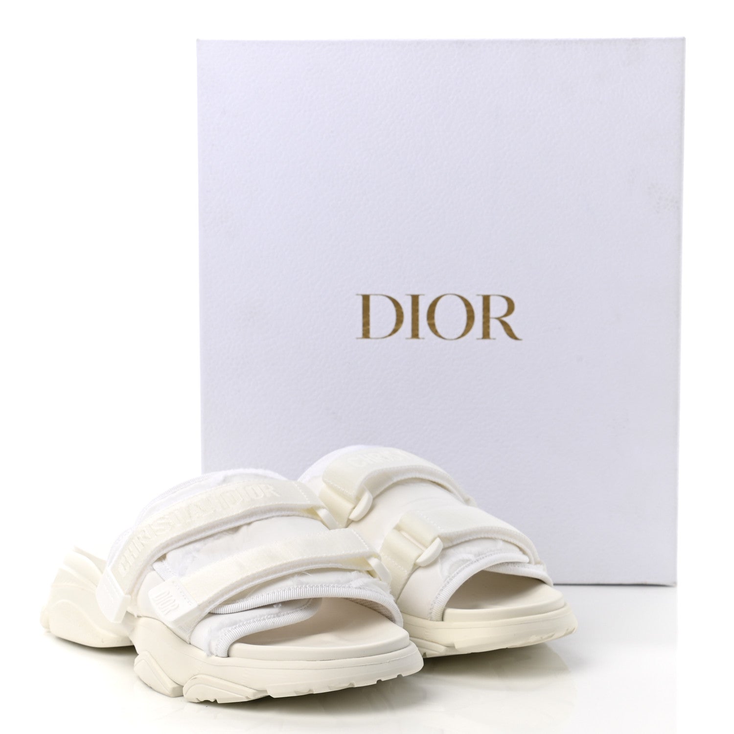 Christian Dior ホワイトサンダル 35 Christian Dior Technical Fabric D-Wander Slide Sandals 39 White