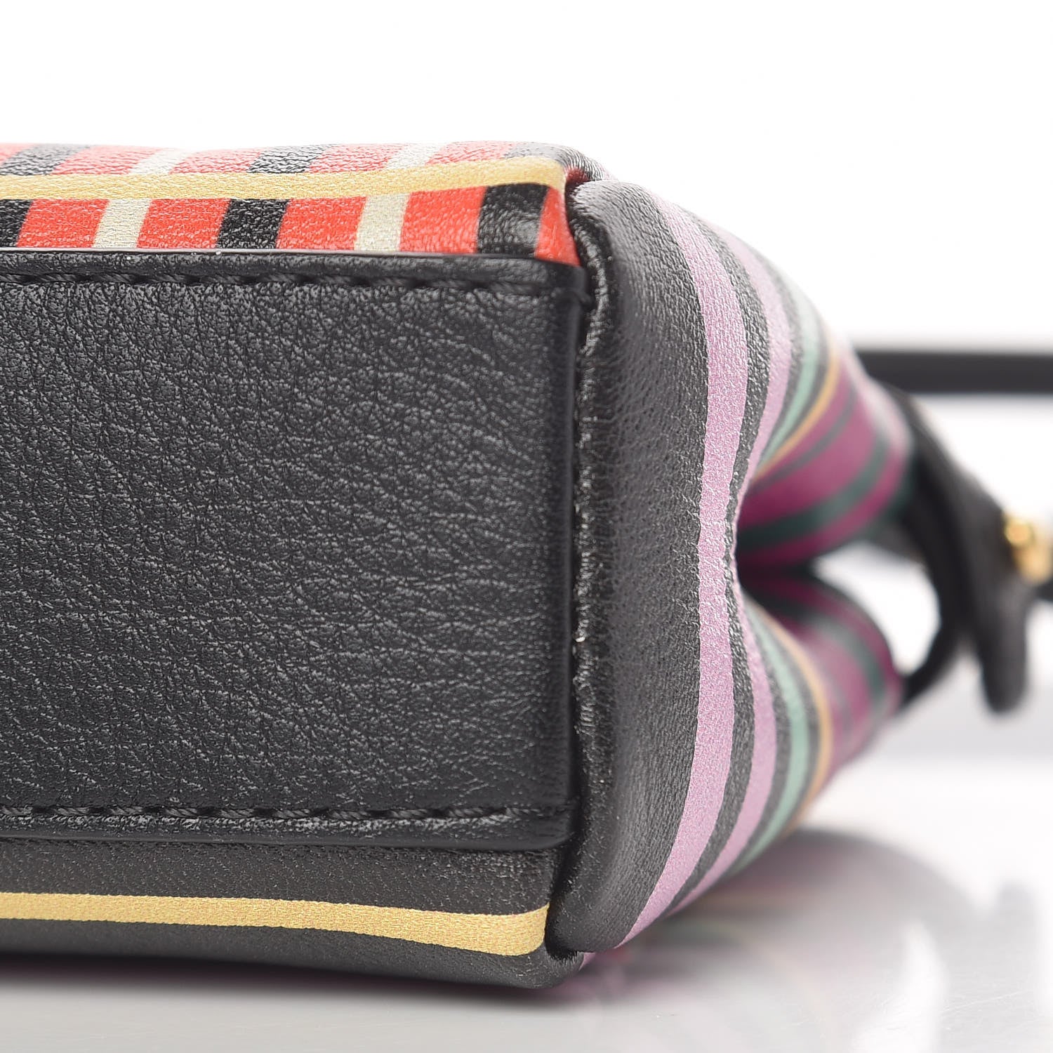 Fendi Vitello Seta Digital Print Micro Peekaboo Iconic Satchel Multicolor Black 9 of 10