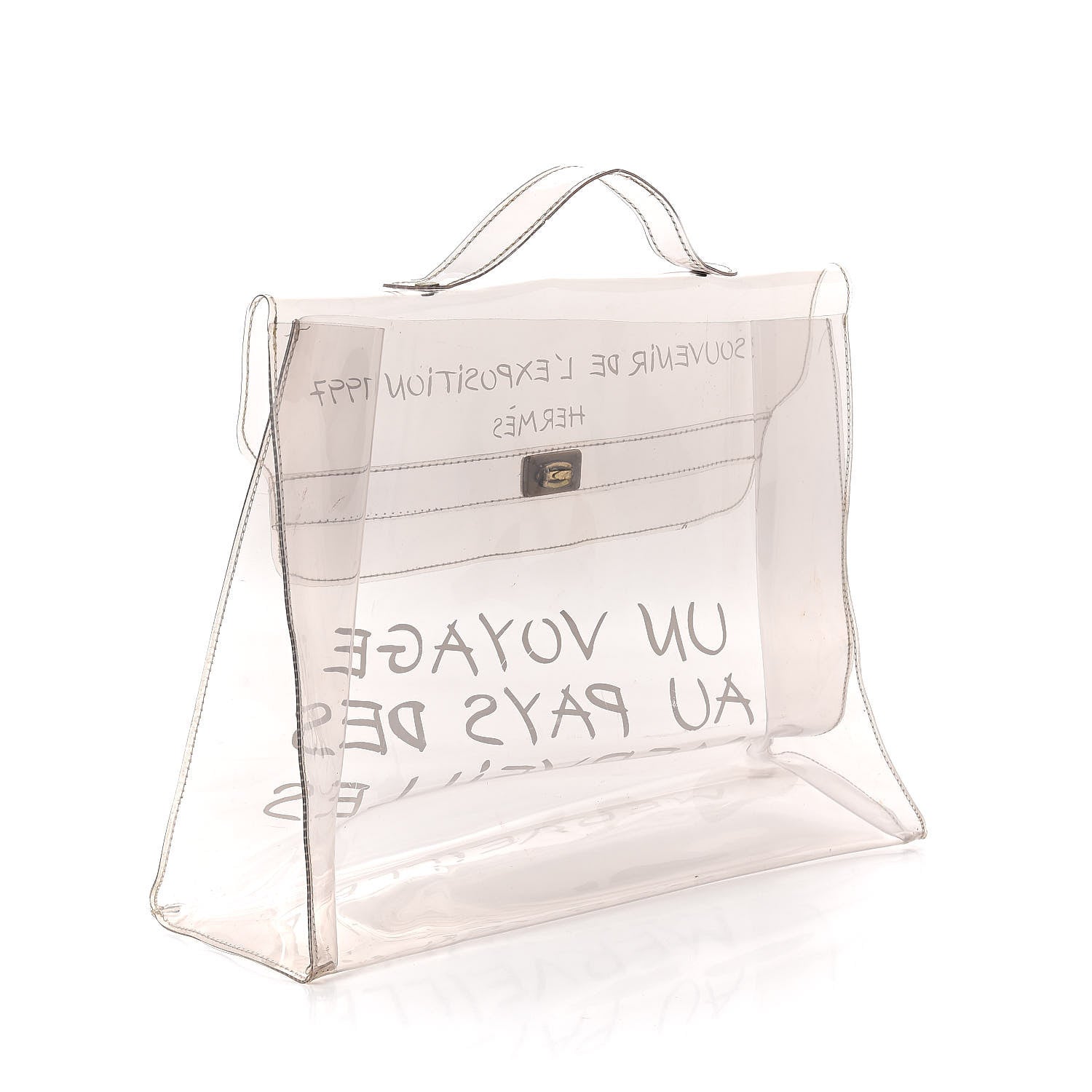 Hermes Vinyl Souvenir De L'Exposition Kelly Transparent 3 of 7
