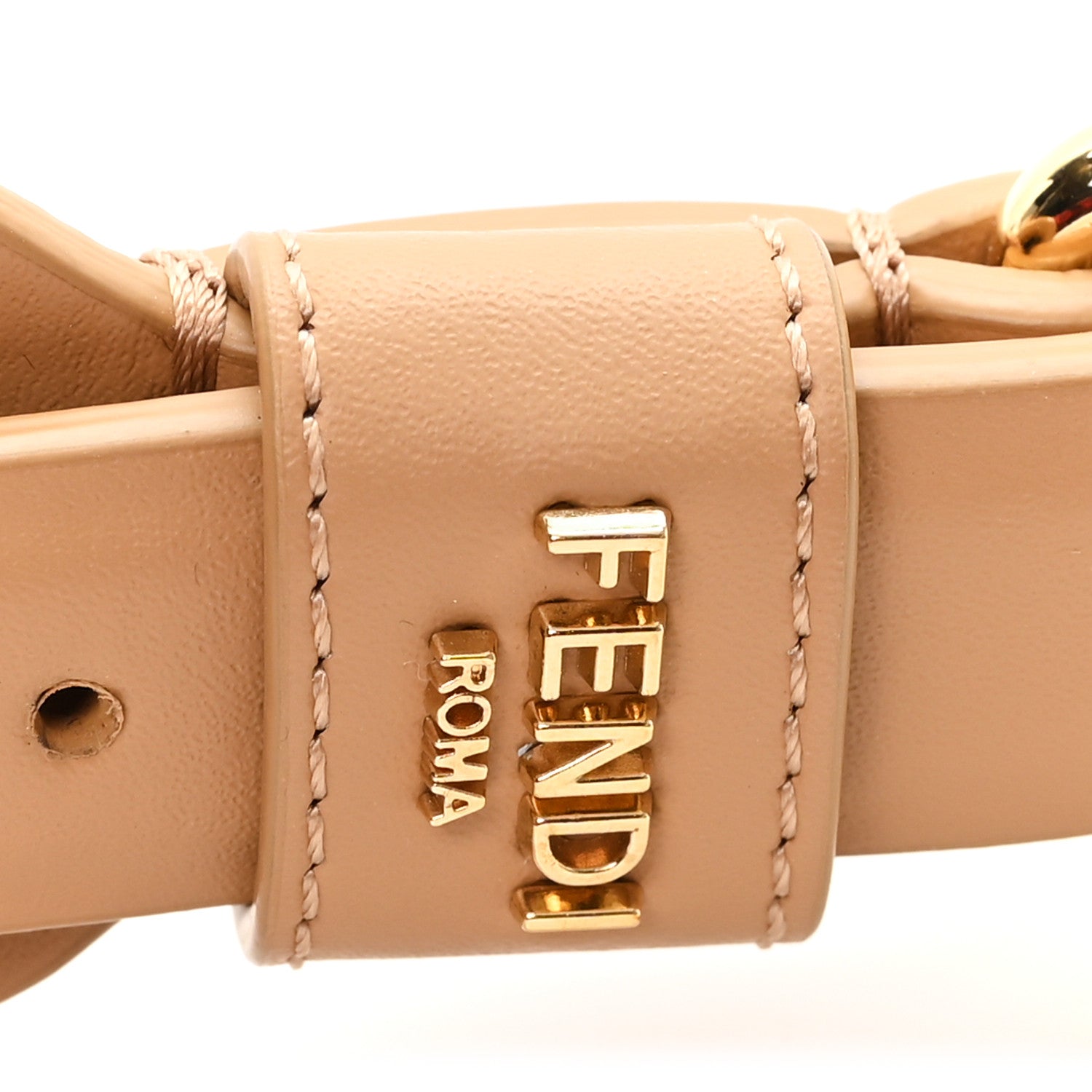 Fendi Vitello Baltico Shiny Nappa Lace Up Strap You Beige 3 of 4