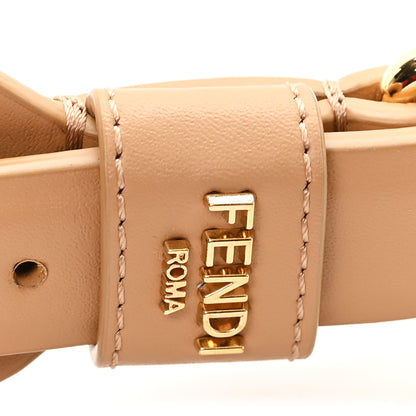 Fendi Vitello Baltico Shiny Nappa Lace Up Strap You Beige 3 of 4