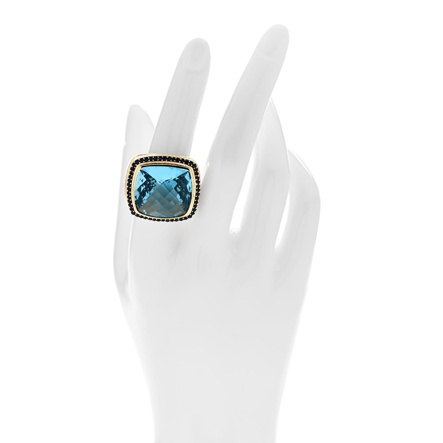 18K Yellow Gold Blue Sapphire Blue Topaz Albion Ring 54 7