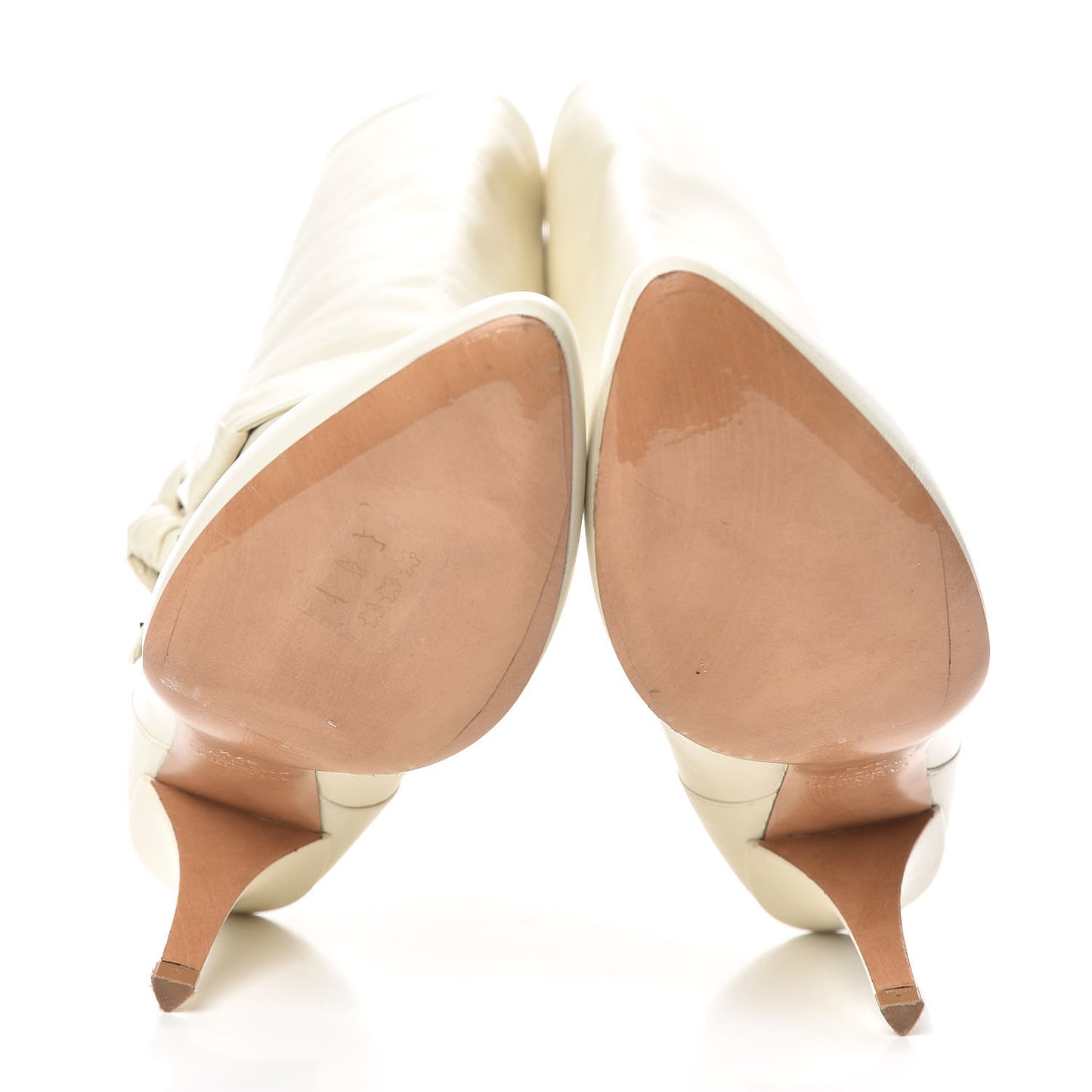 Nappa Side Bow Rockstud Boots 37.5 Ivory