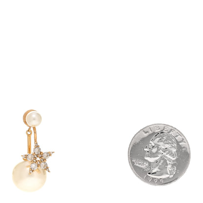 Christian Dior Pearl Crystal My ABCDior Tribales Etoile Earring Gold 2 of 4