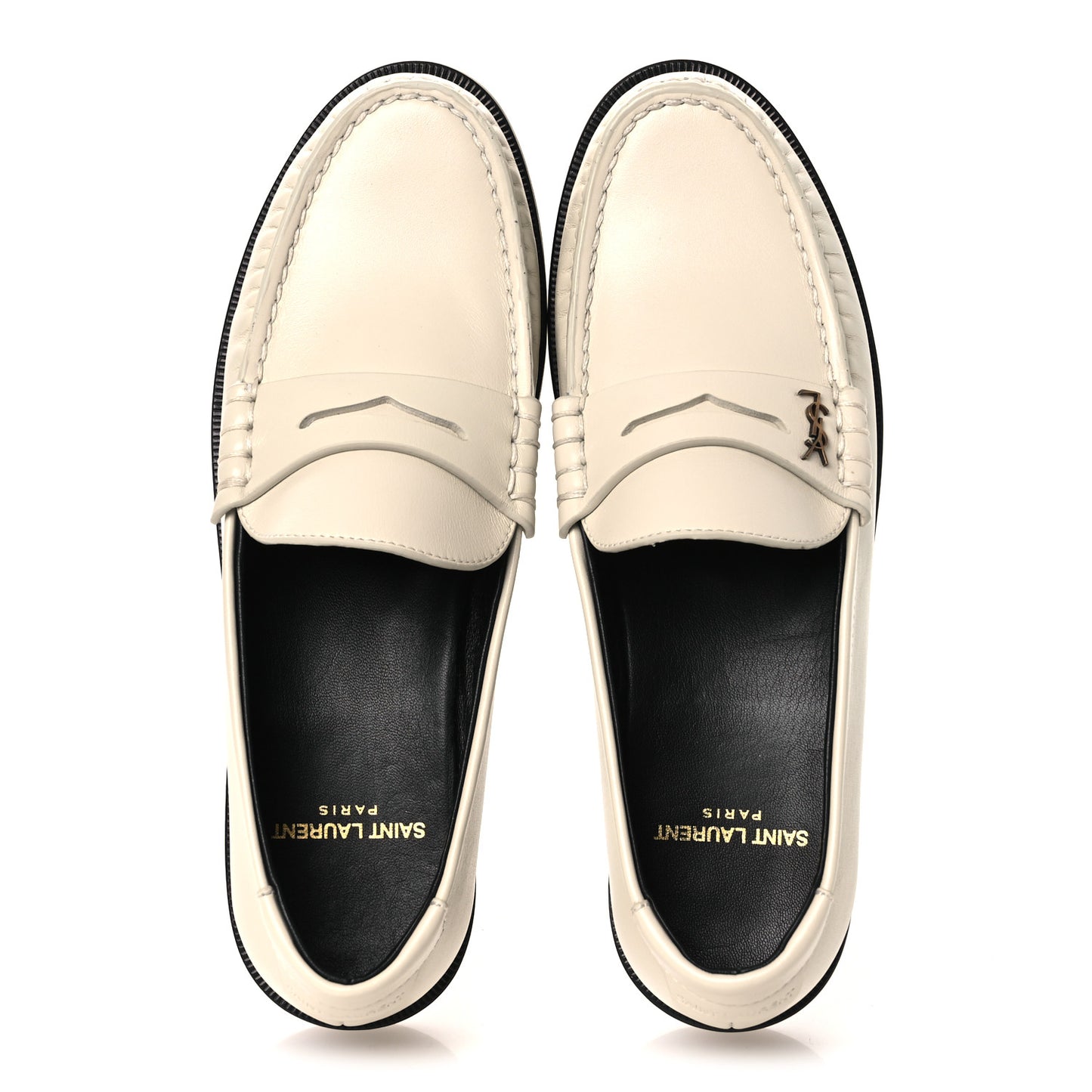 Calfskin Penny Loafers 36 Pearl