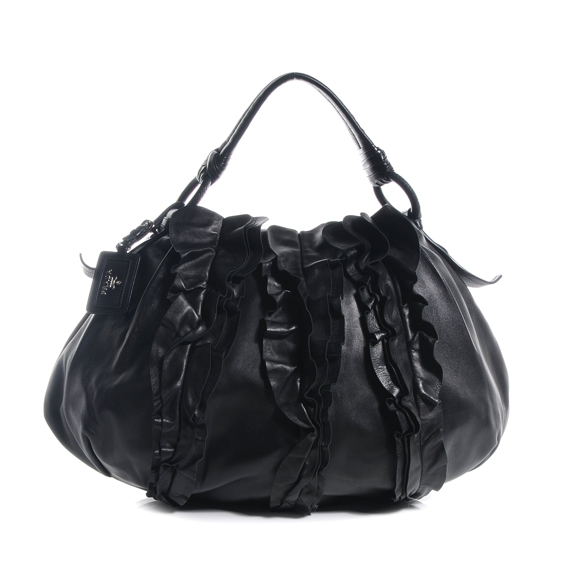 Prada Nappa Ruffle Bag Black 1 of 9
