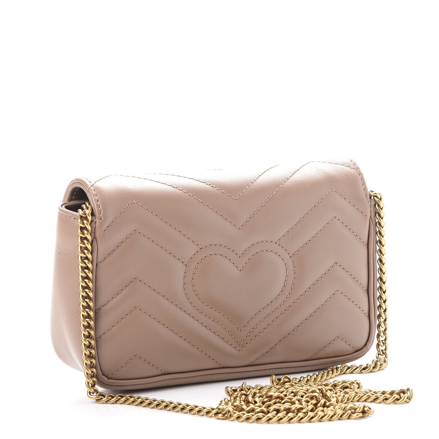 Gucci Calfskin Matelasse Super Mini GG Marmont Shoulder Bag Porcelain Rose 4 of 10