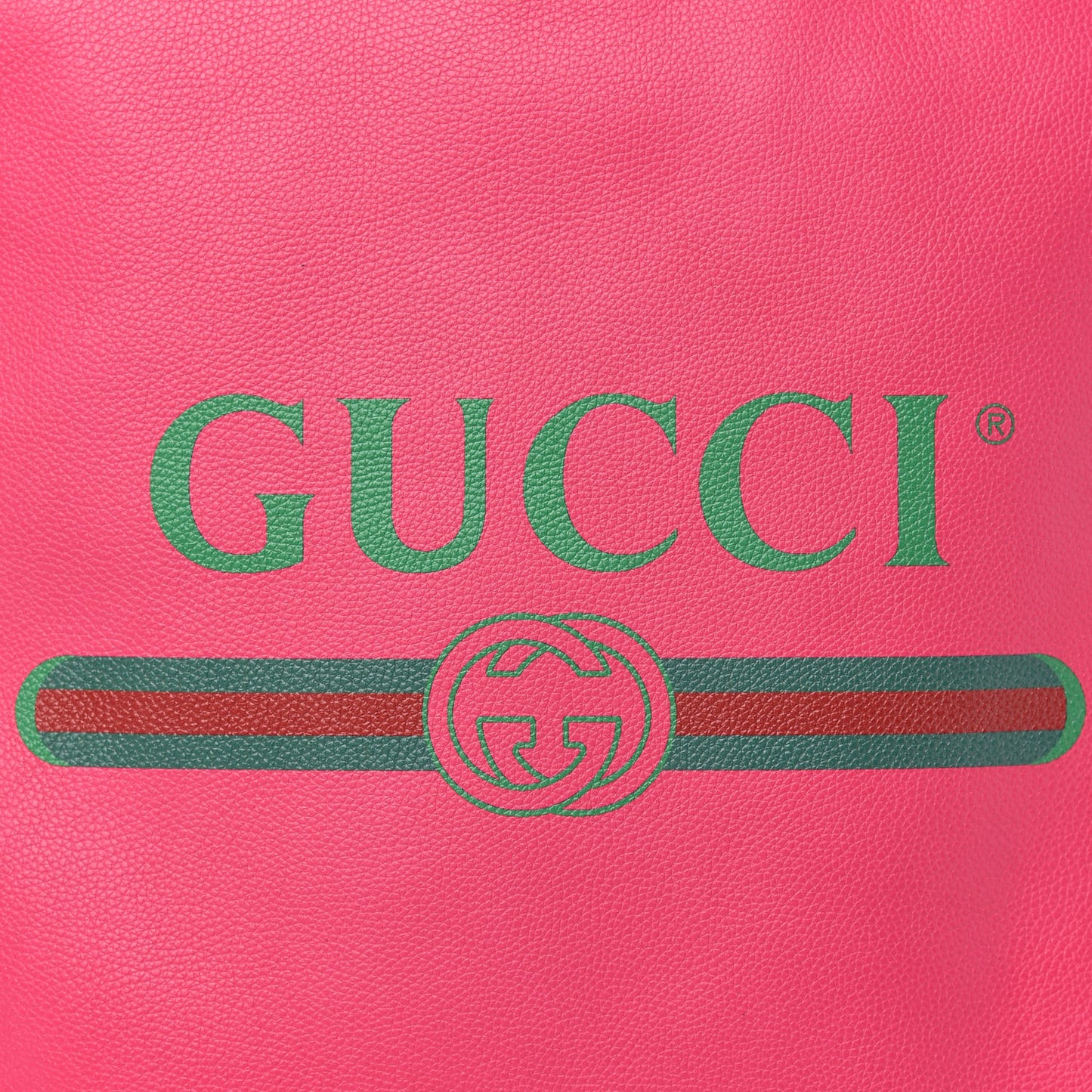 Grained Calfskin Logo Drawstring Backpack Box Pink Green Black