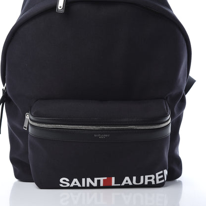 Saint Laurent Canvas Logo City Backpack Navy 7 of 10