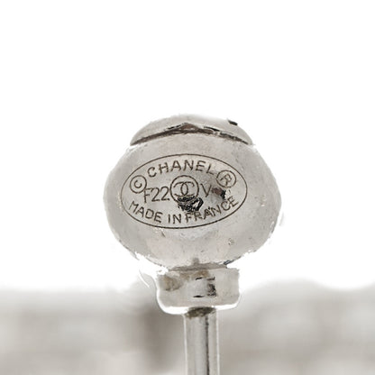 Chanel Baguette Crystal CC Drop Earrings Silver 4 of 5