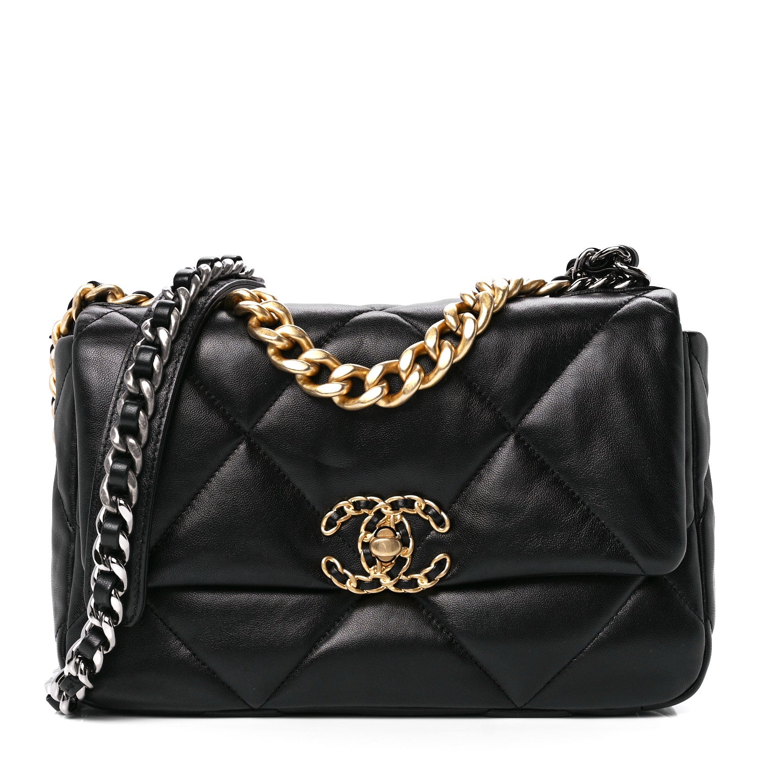 Chanel Lambskin Quilted Medium Chanel 19 Flap Black 1 of 12