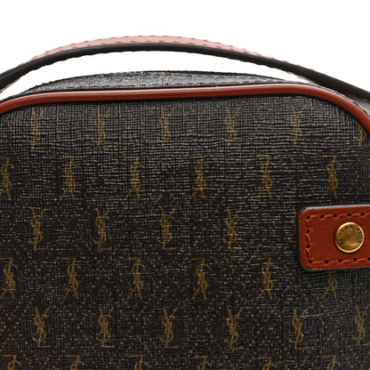 Saint Laurent Canvas Smooth Calfskin Le Monogramme Crossbody Pouch Chestnut 7 of 9