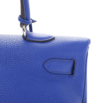 Hermes Taurillon Clemence Shoulder Kelly 40 Bleu Electrique 26 of 32