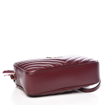 Saint Laurent Calfskin Matelasse Monogram Lou Camera Bag Dark Legion Red 4 of 9