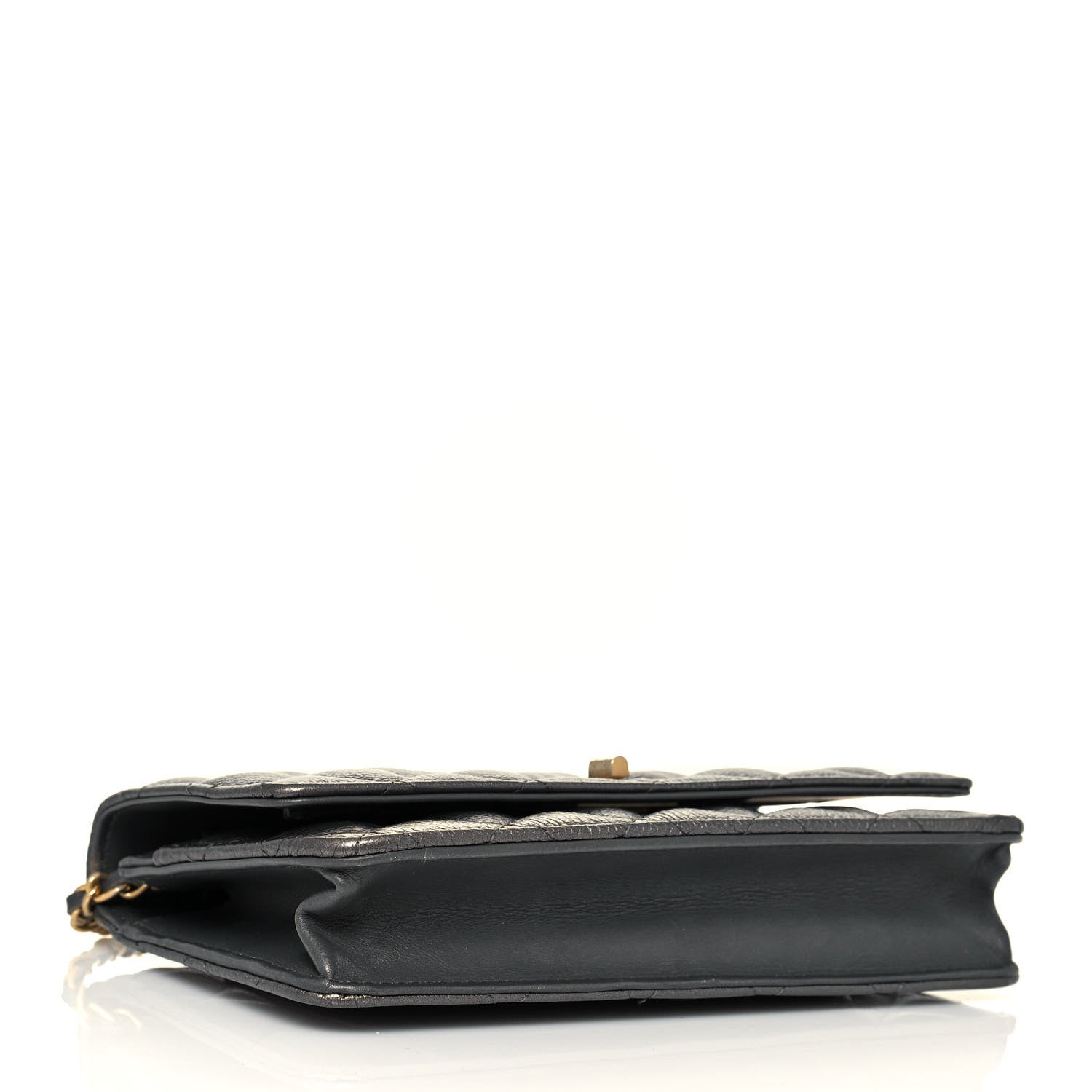 Chanel Metallic Calfskin Quilted Reissue Wallet On Chain WOC Charcoal 4 of 14