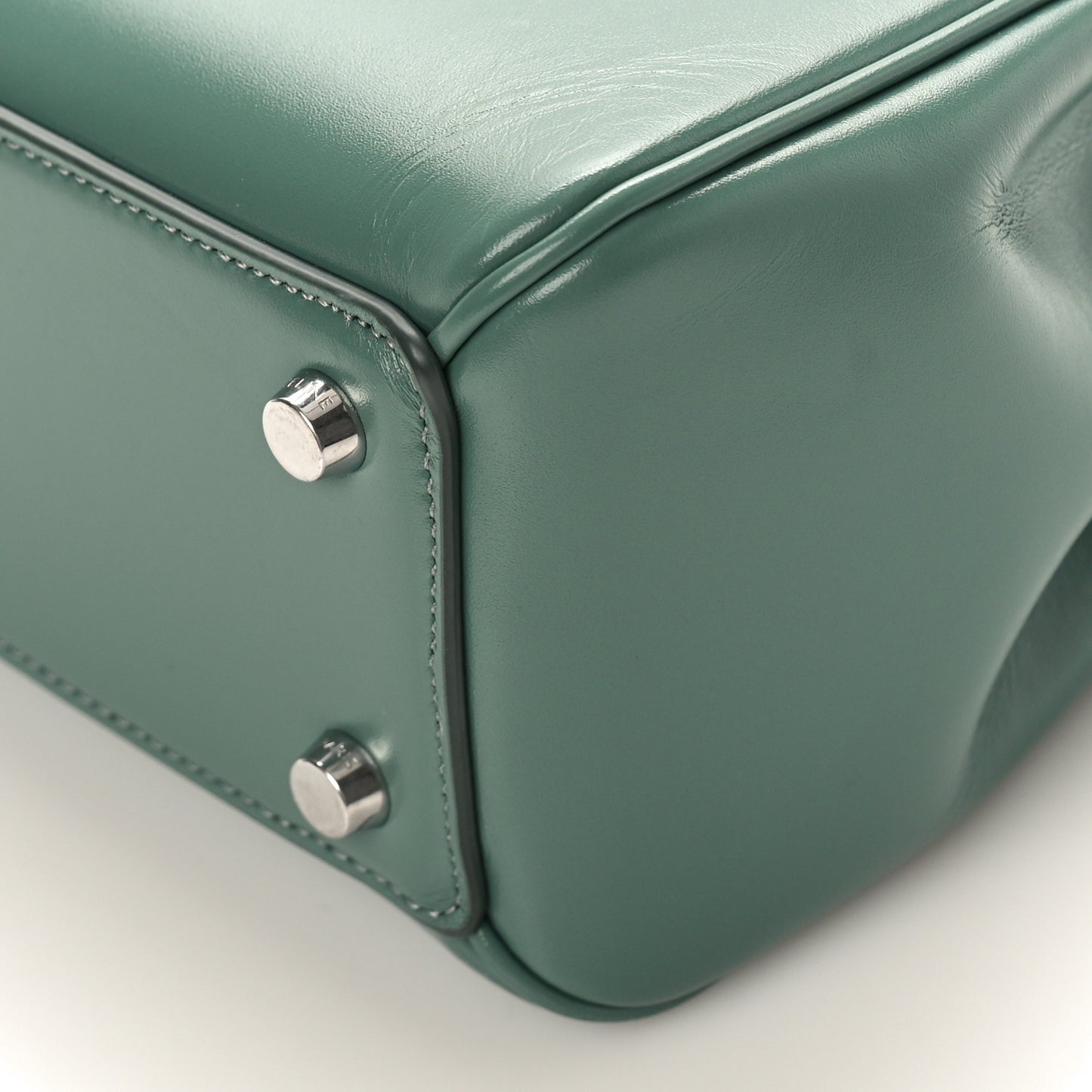 Satinated Calfskin Small 16 Top Handle Bag Celadon