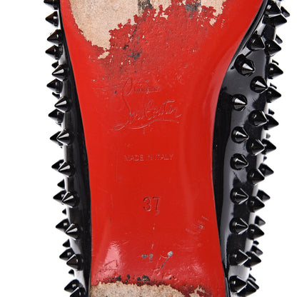 Christian Louboutin Patent Gozul Spikes Flats 37 Black 6 of 19