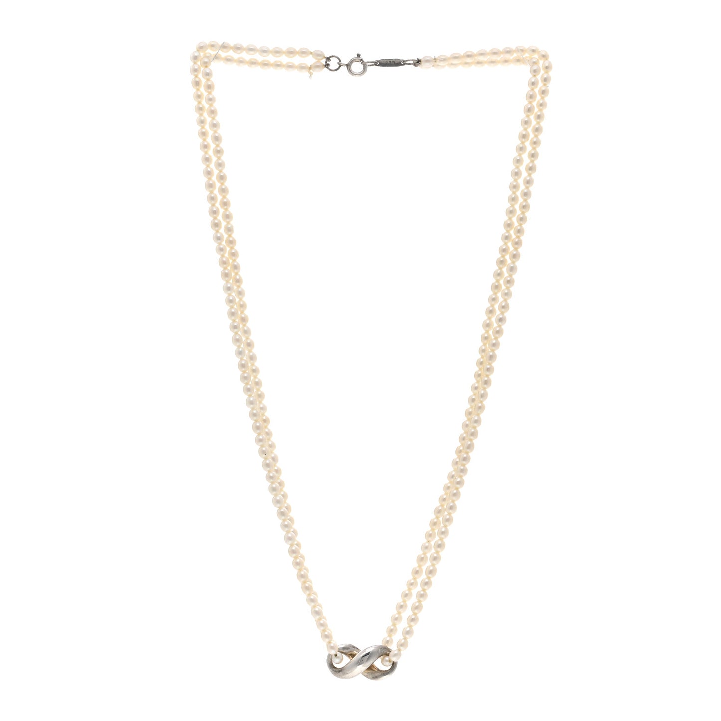 Sterling Silver Pearl Infinity Necklace