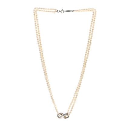 Tiffany Sterling Silver Pearl Infinity Necklace 3 of 4