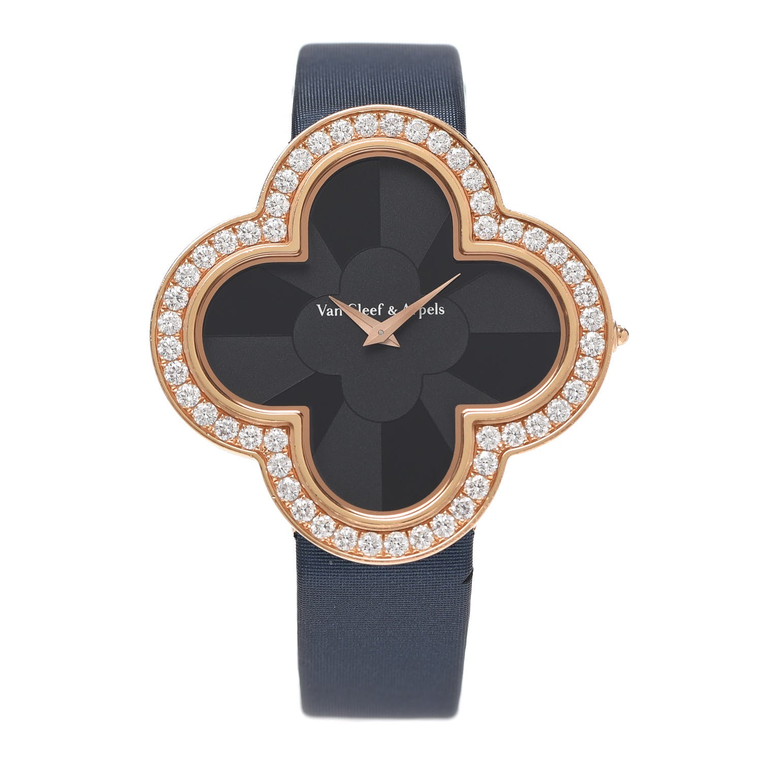 Van Cleef & Arpels 18K Rose Gold Satin Diamond Bezel Onyx 40mm Alhambra Talisman Quartz Watch 1 of 7