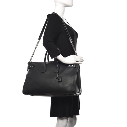 Saint Laurent Grained Calfskin Medium Souple Sac De Jour Duffle Black 2 of 9
