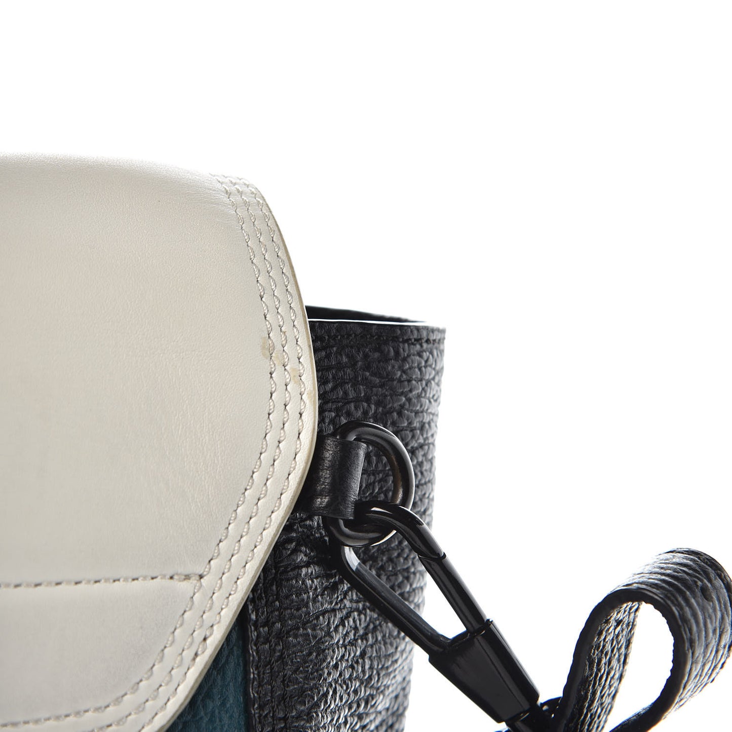 3.1 Textured Calfskin Colorblock Large Pashli Satchel Dark Teal