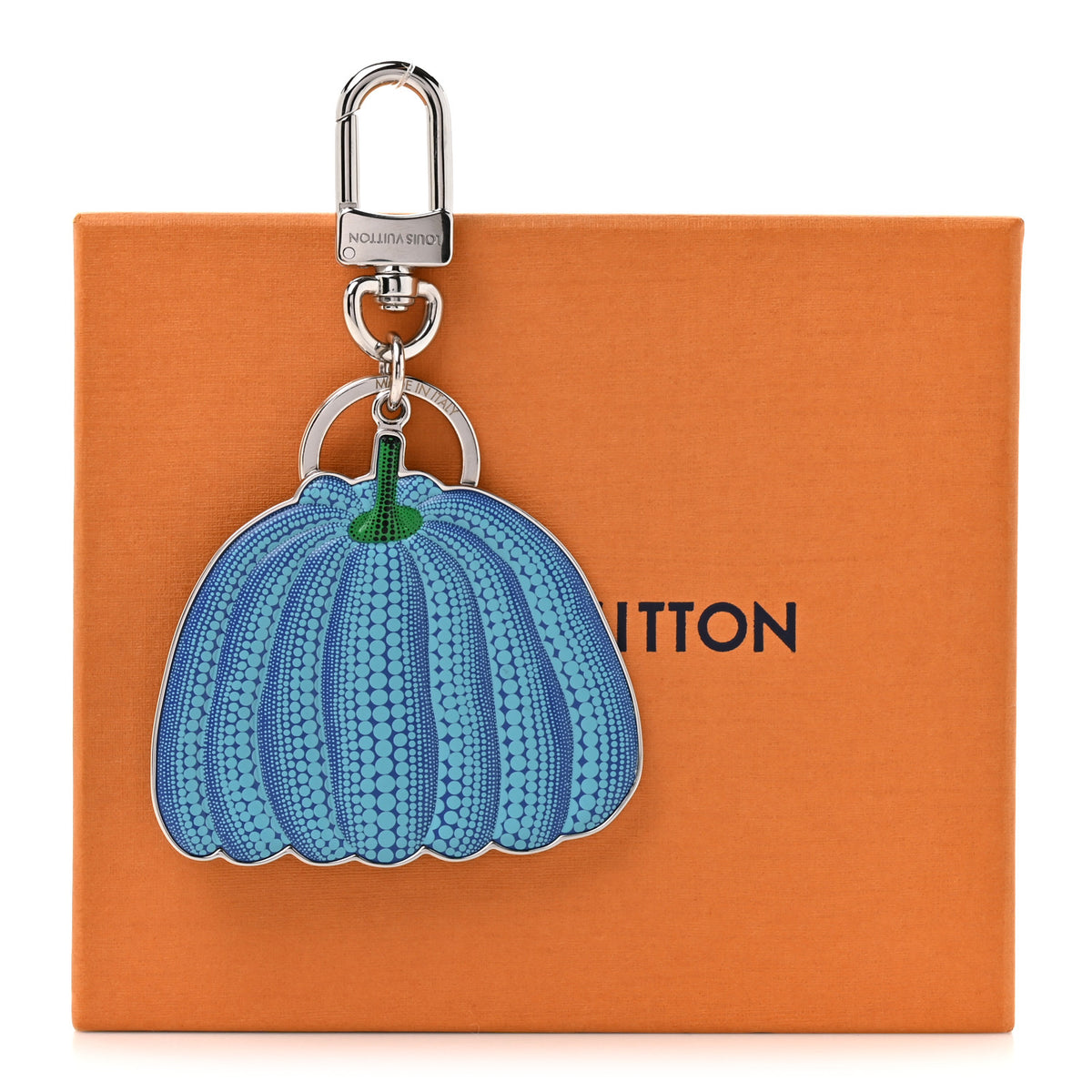 LV X YK Pumpkin Key Holder Bag Charm Blue