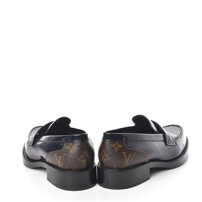 Louis Vuitton Monogram Patent Academy Flat Loafers 36 Navy 6 of 13