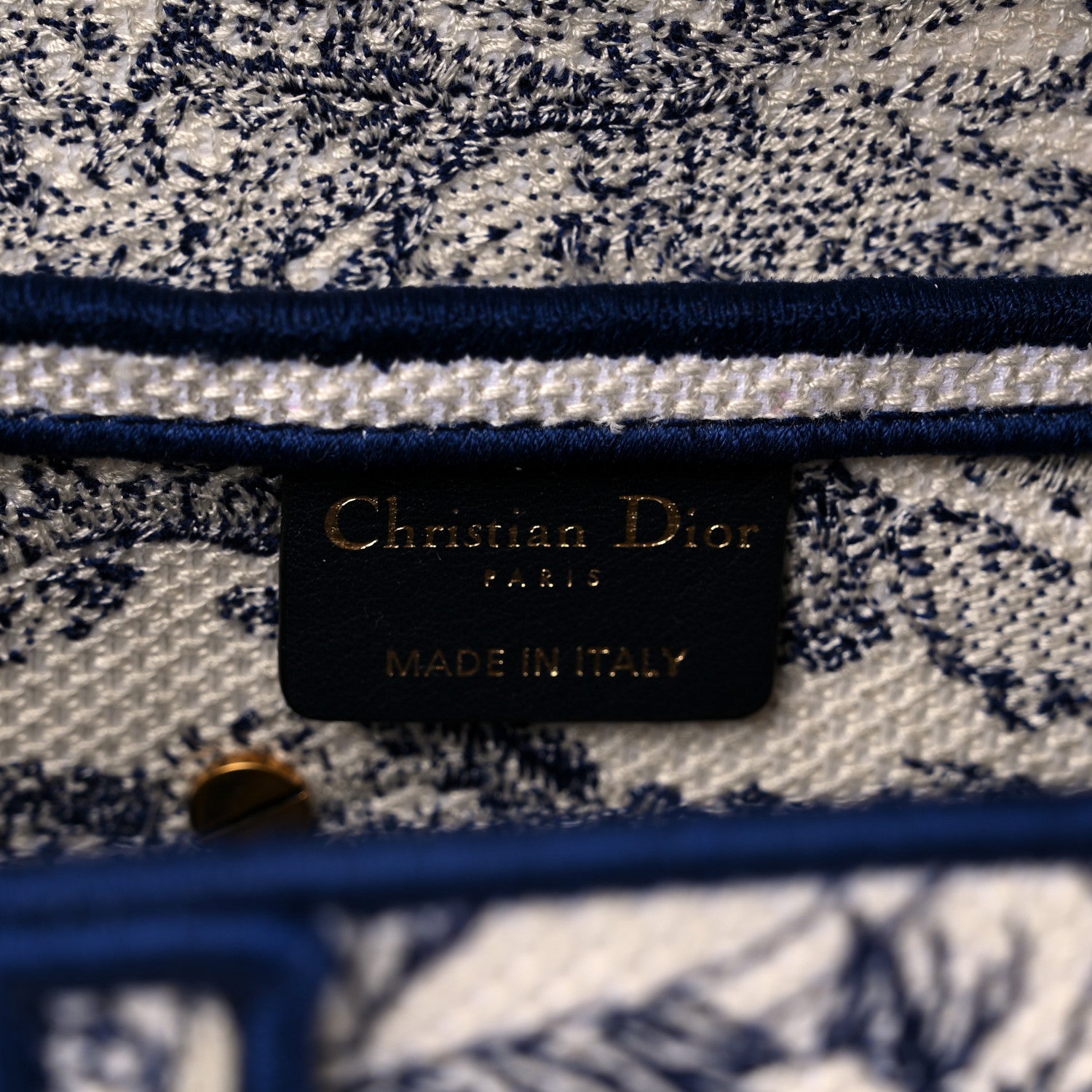 Christian Dior Canvas Embroidered Toile de Jouy Saddle Bag Blue 6 of 12
