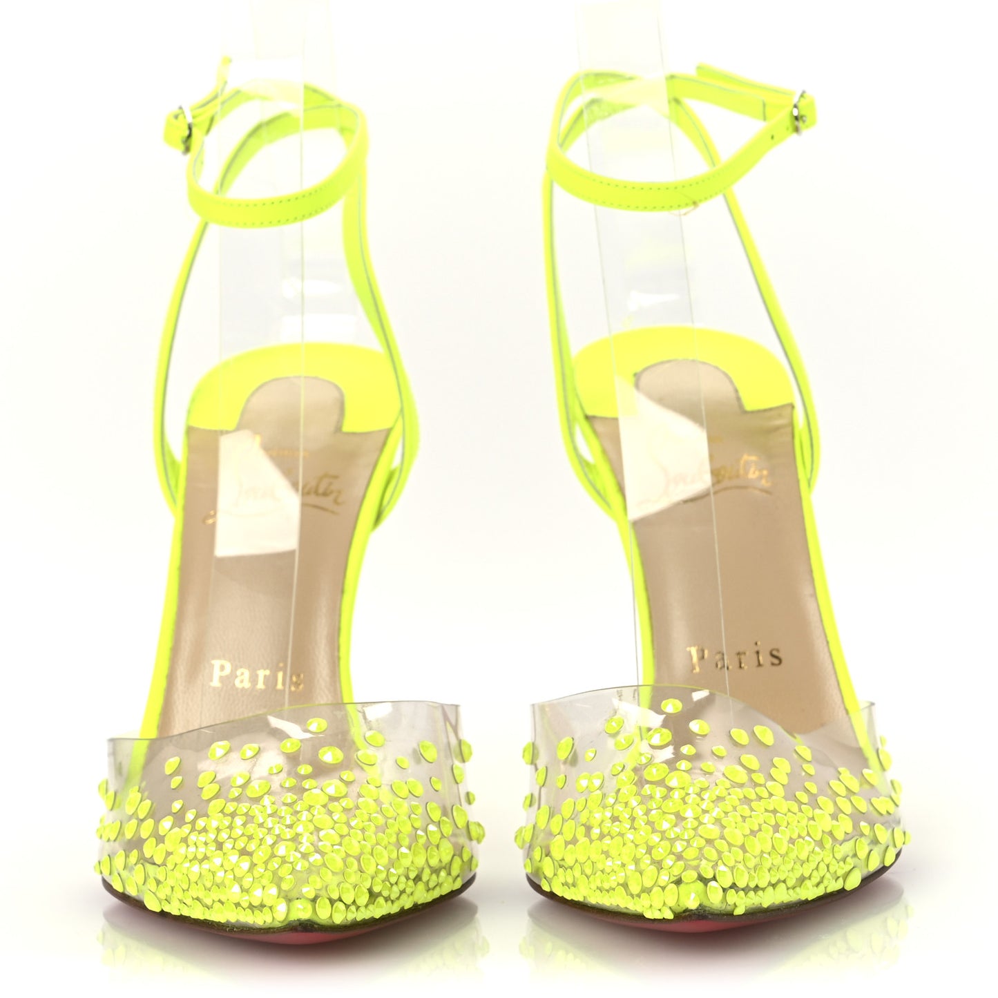 PVC Fluo Mat Spikaqueen 100 Pumps 37.5 Version Yellow Fluo