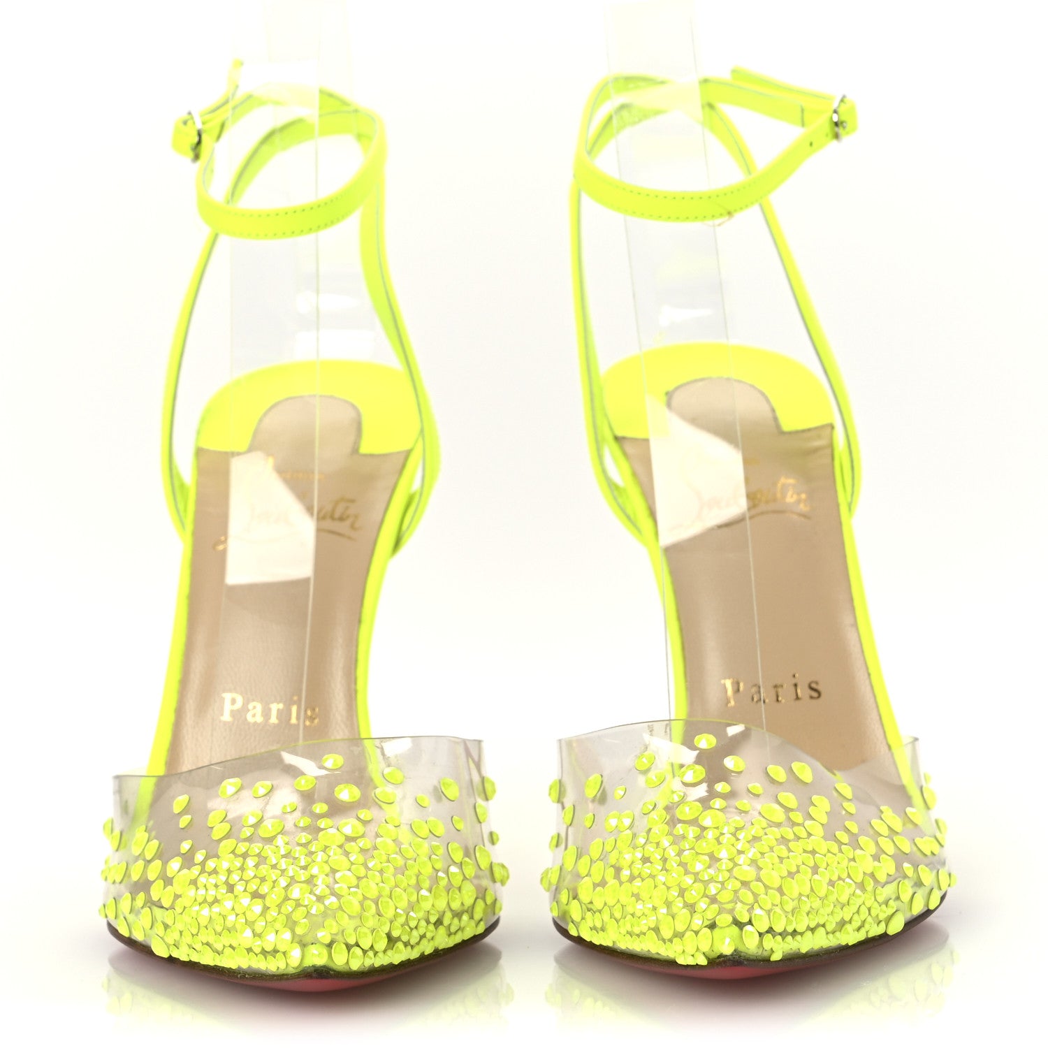 Christian Louboutin PVC Fluo Mat Spikaqueen 100 Pumps 37.5 Version Yellow Fluo 3 of 13