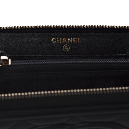 Chanel Caviar Quilted Medium Filigree Zip Around Wallet Black 8 of 11