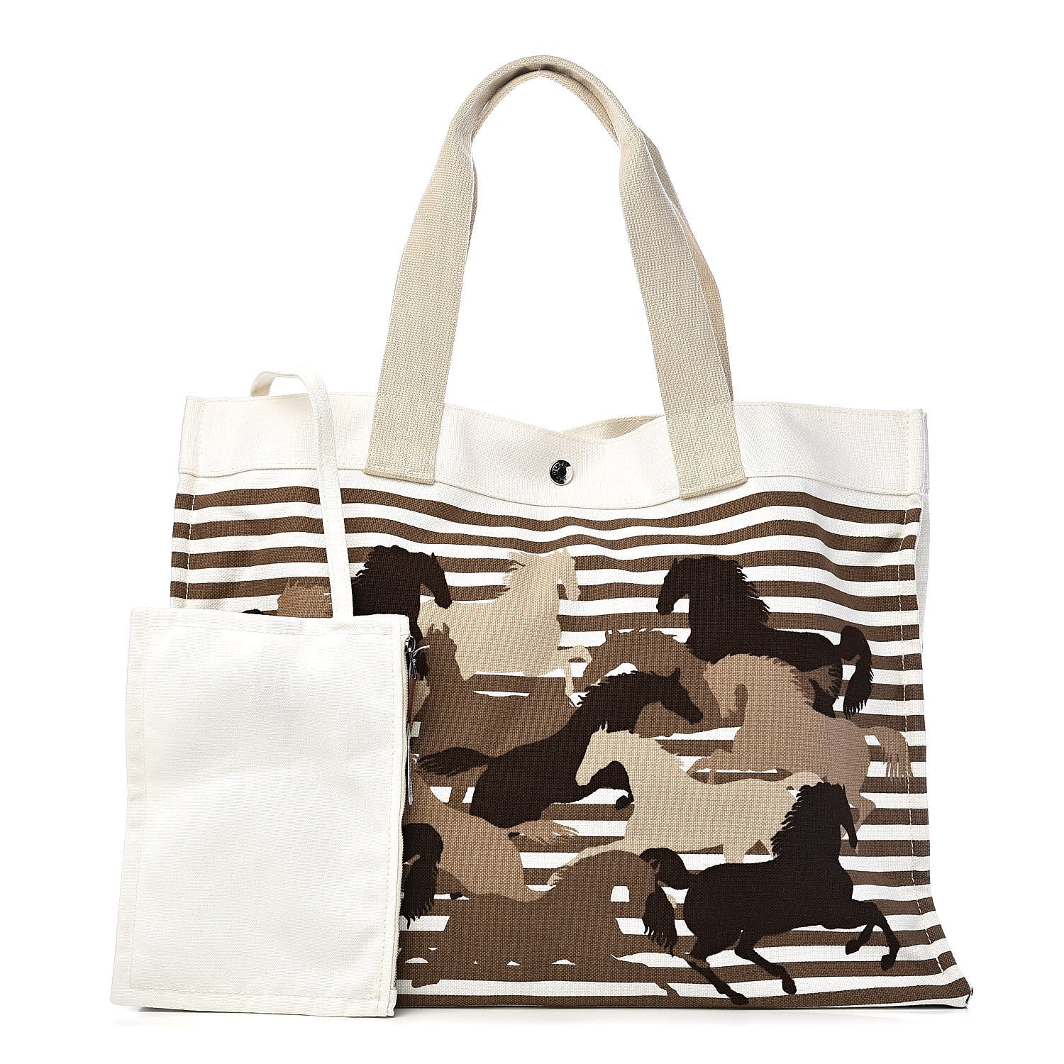 Hermes Cotton Canvas Chevaux En Camouflage Beach Bag 1 of 13