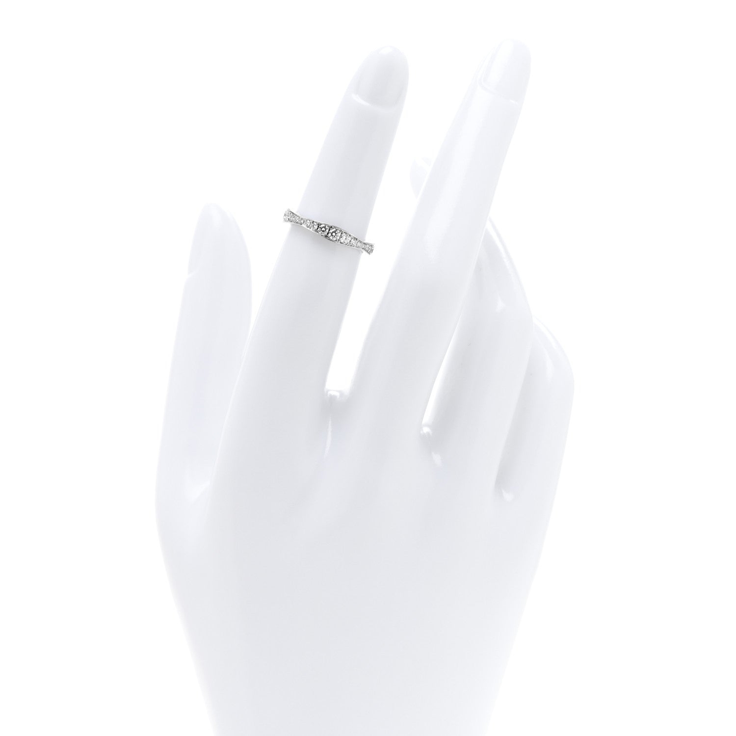 Harry Winston Platinum Diamond Pave Wave Band Ring 47 4 2 of 4