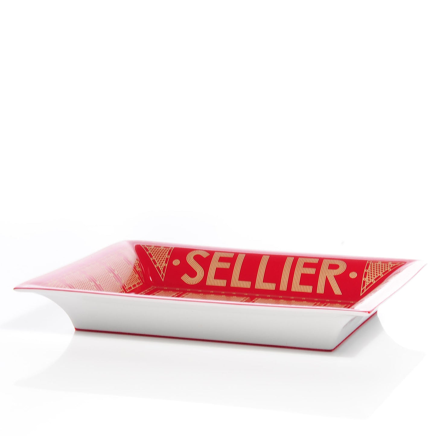 Porcelain Sellier Change Tray Rouge Or