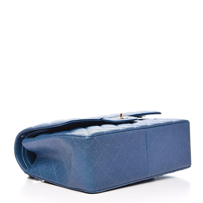 Chanel Iridescent Caviar Quilted Jumbo Double Flap Dark Blue 4 of 13