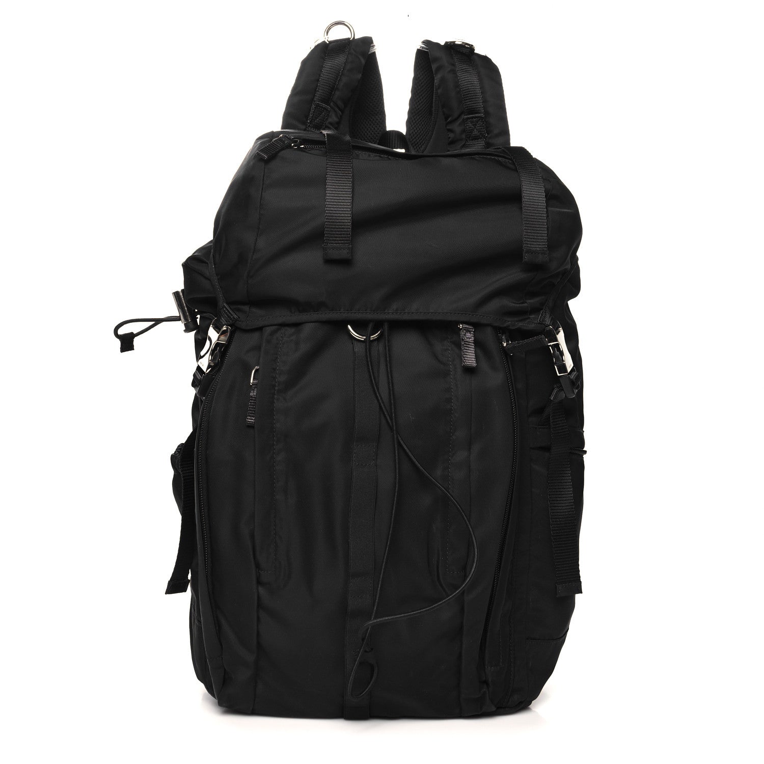 Prada Tessuto Nylon Montagna Double Buckle Backpack Black 1 of 9