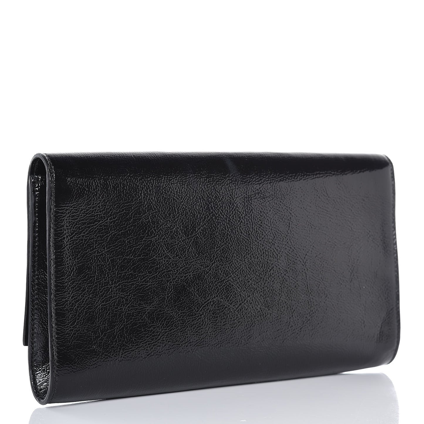 Textured Patent Monogram Large Belle De Jour Clutch Black
