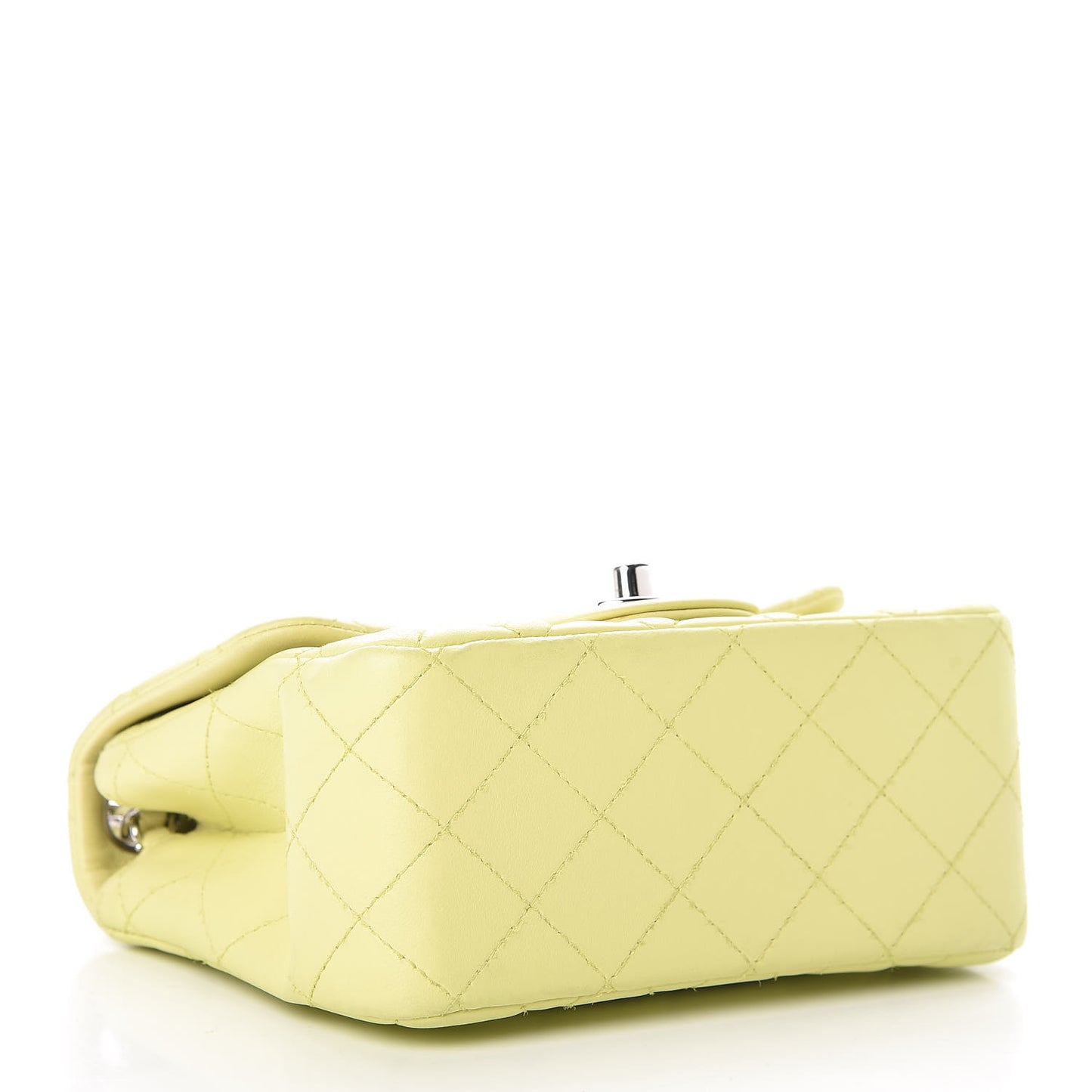 Lambskin Quilted Mini Square Flap Yellow