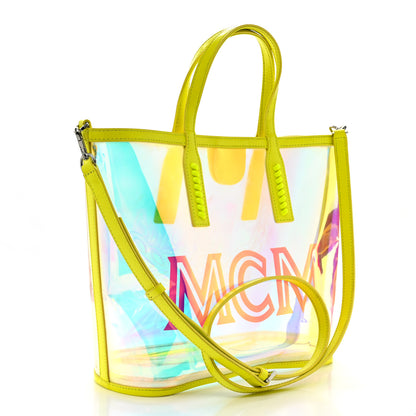 MCM Iridescent PVC Shopper Tote Neon Hologram 4 of 14