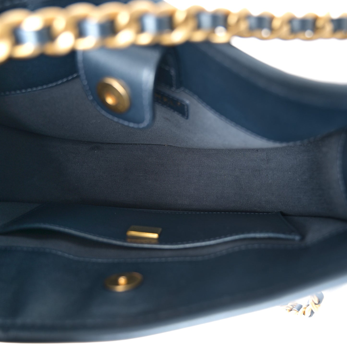 Washed Denim Quilted Hobo Blue