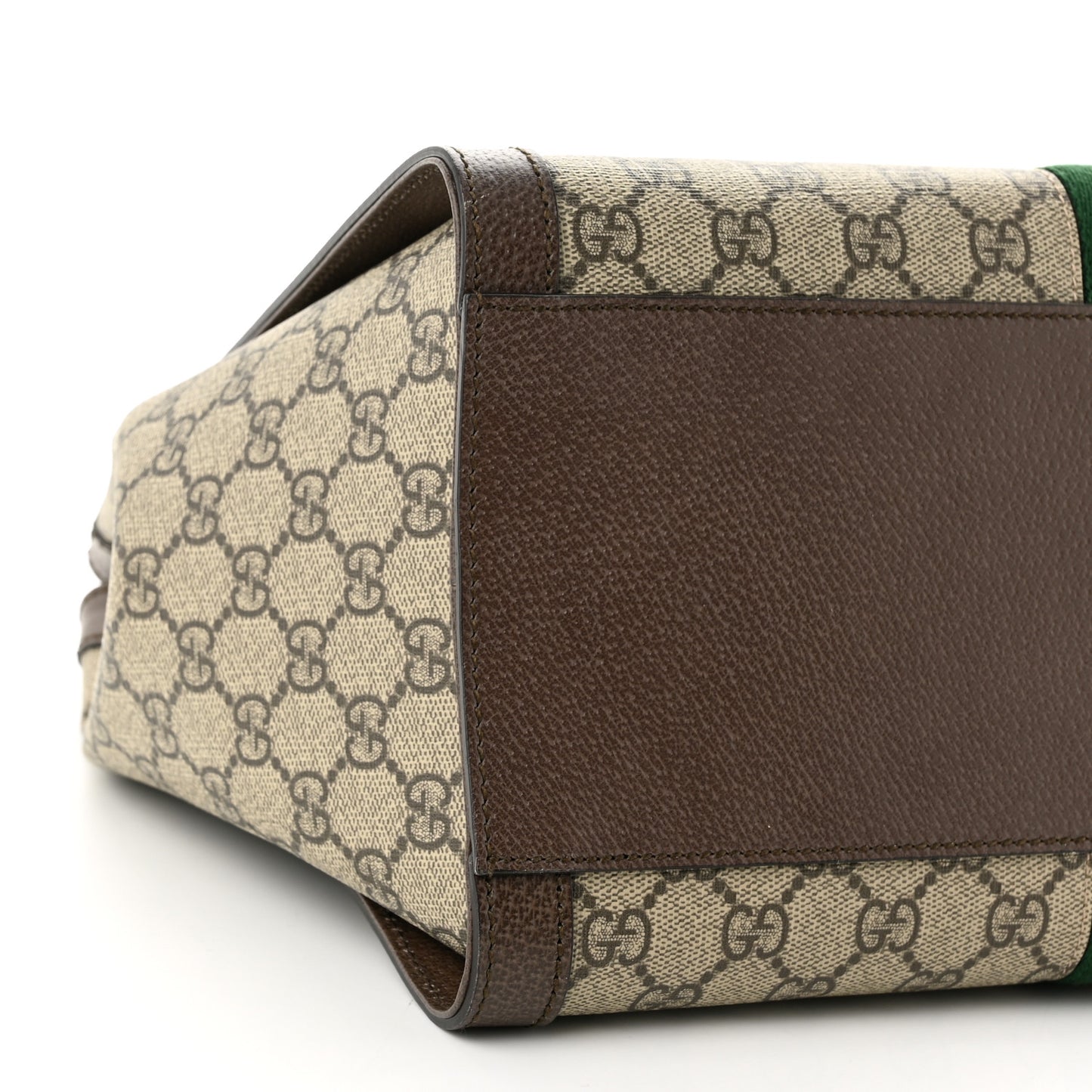 GG Supreme Monogram Web Medium Ophidia Tote Bag Brown